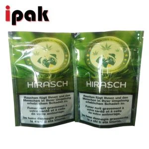 Painettu seisomaan tupakan säilytyspussi vetoketju